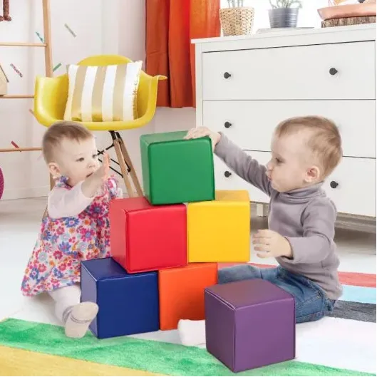 12 Pieces Foam Building Blocks for Kids Soft Play Set for Home | Primary Colours | 12m 