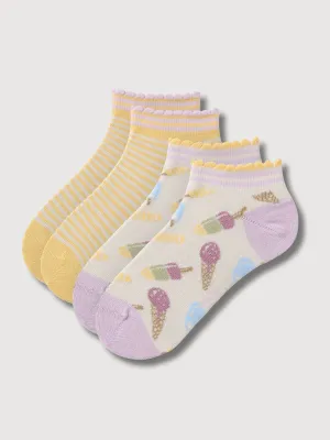 2 Pack Short Socks Kids Ice Cream | People Wear Organic
