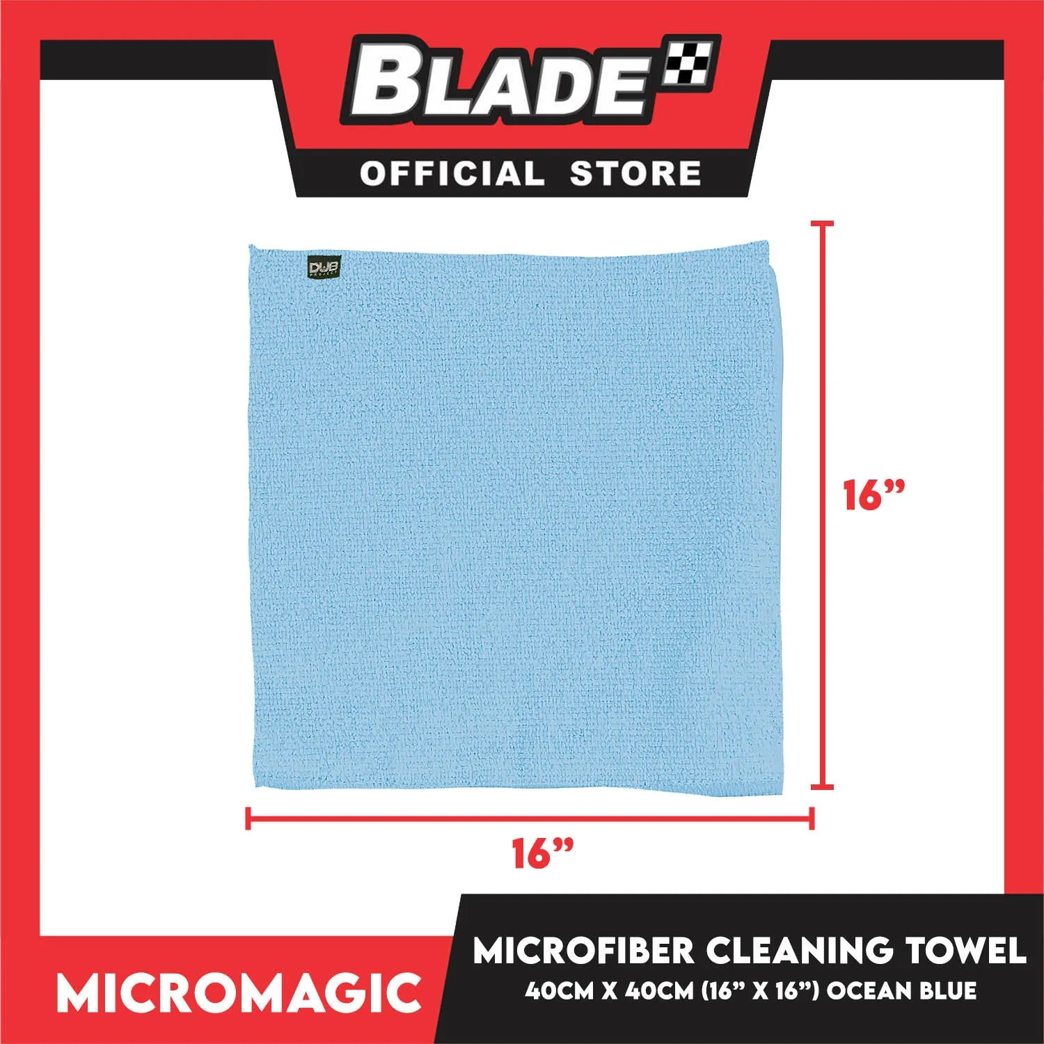 3pcs Micromagic MicroFiber Cleaning Towel 40cm x 40cm (Ocean Blue) Scratch-Free, Washable