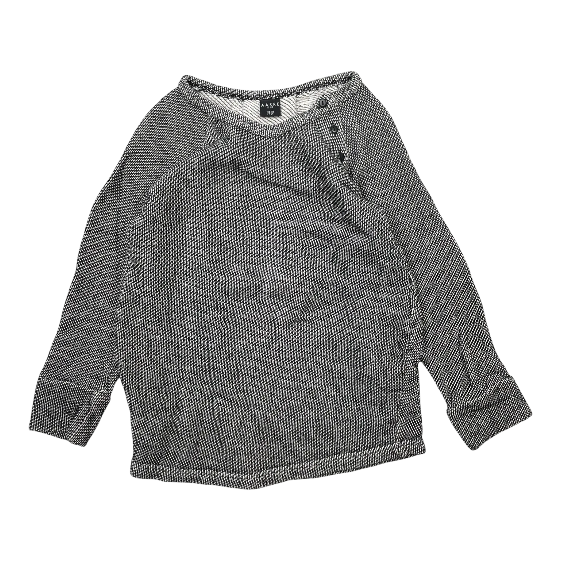 Aarre woven shirt, black/white | 122/128cm