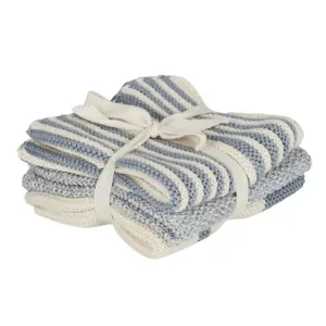 Amy S/3 Cotton Knit Cloth 28x28cm Blue