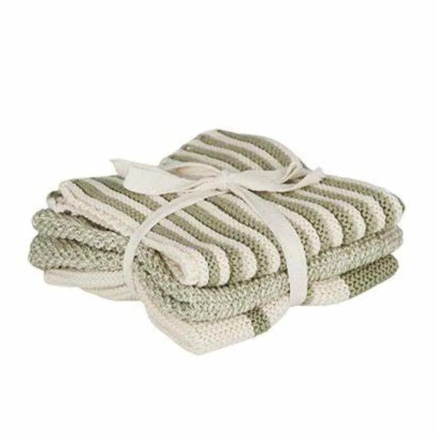 Amy S/3 Cotton Knit Cloth 28x28cm Moss