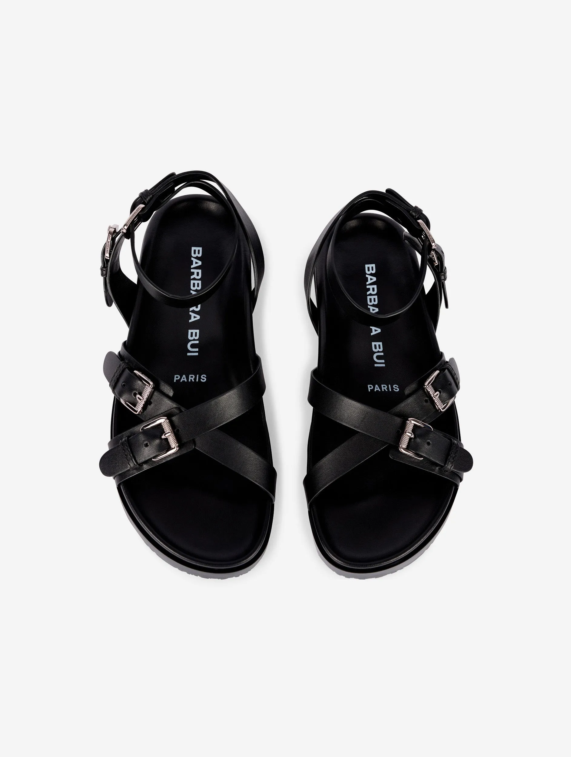 Anatomic sandals in black leather