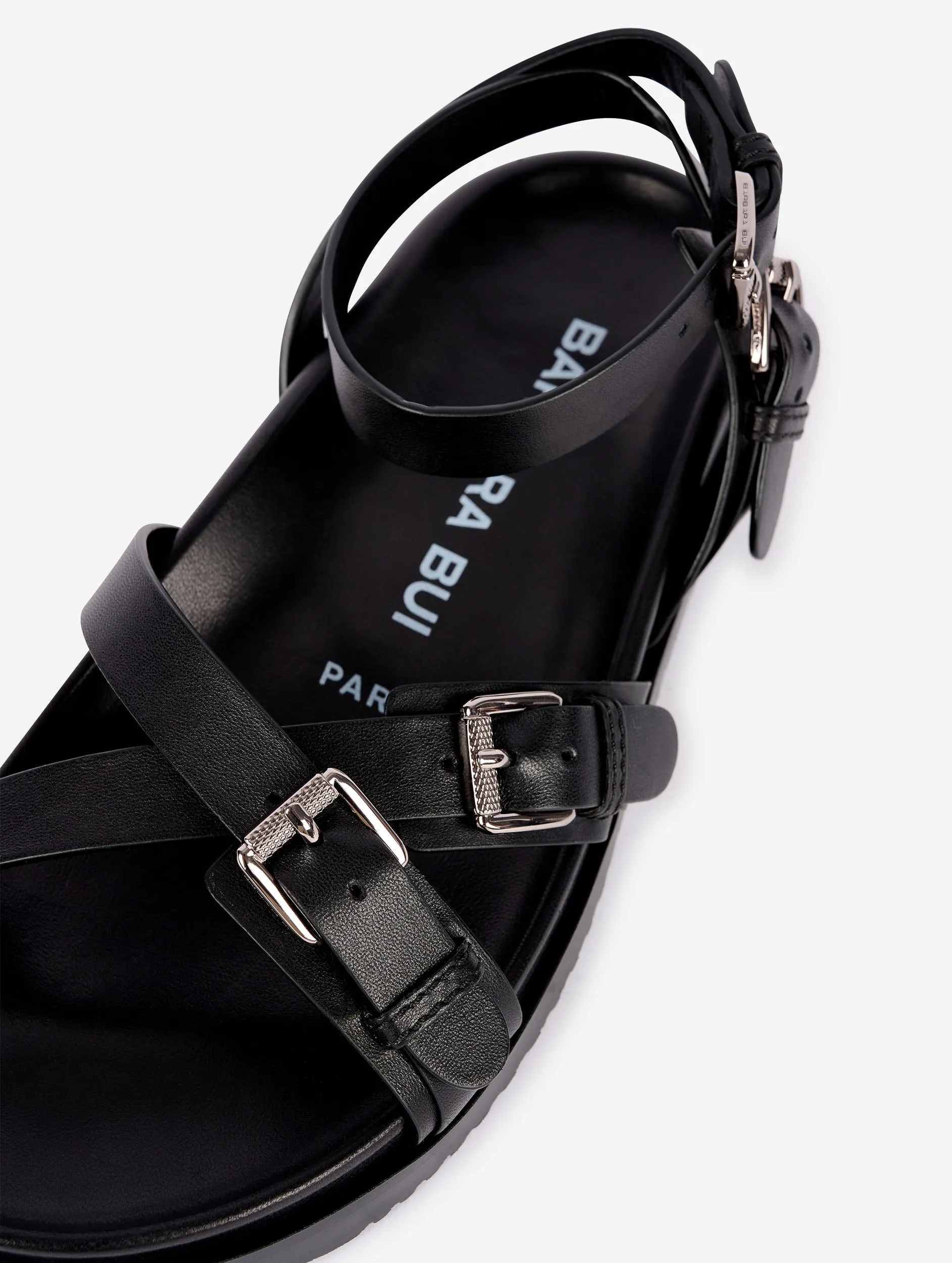 Anatomic sandals in black leather