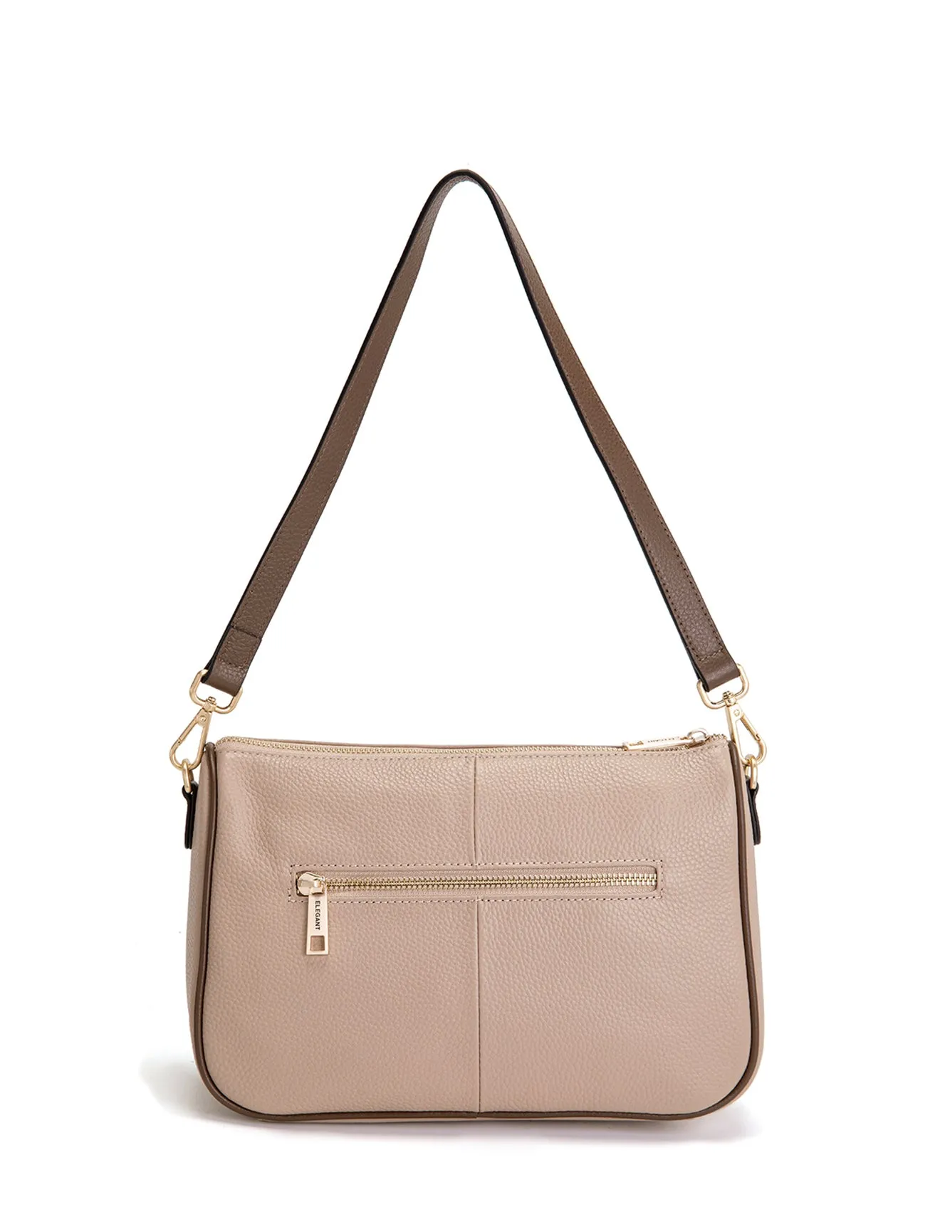 ANTONELLA LEATHER XBODY BAG- E1-0819-PUTTY/CINNAMON- SALE