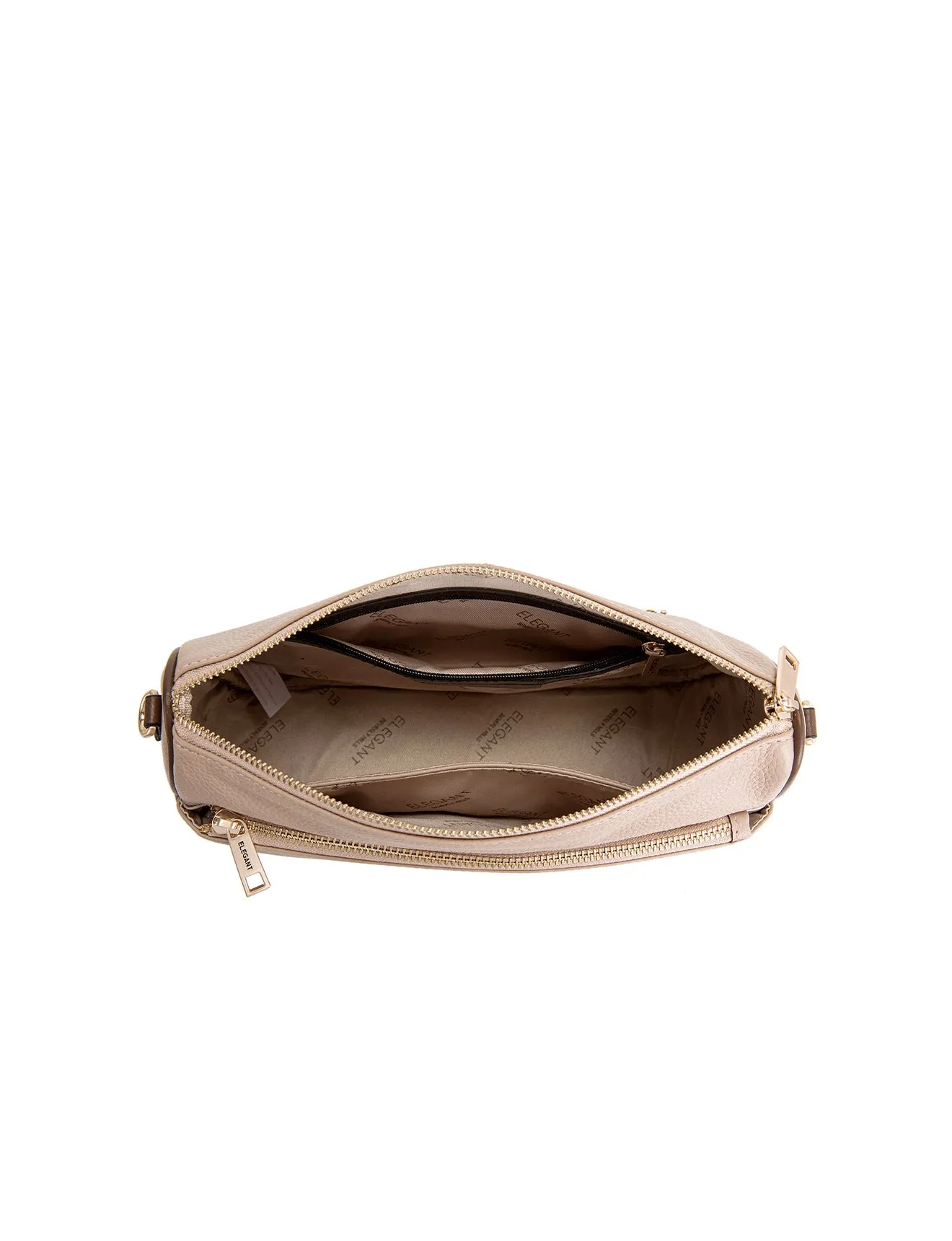 ANTONELLA LEATHER XBODY BAG- E1-0819-PUTTY/CINNAMON- SALE