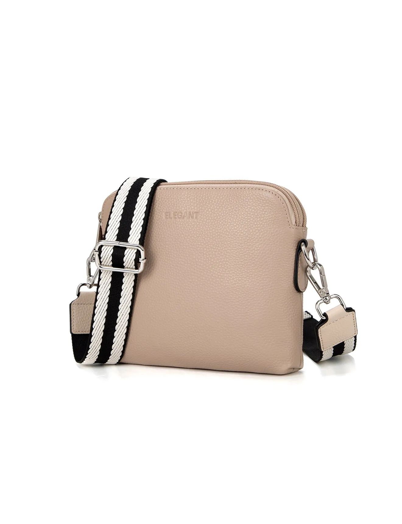 ASHLEY LEATHER BAG WEBBING STRAP- E1-0838-PUTTY