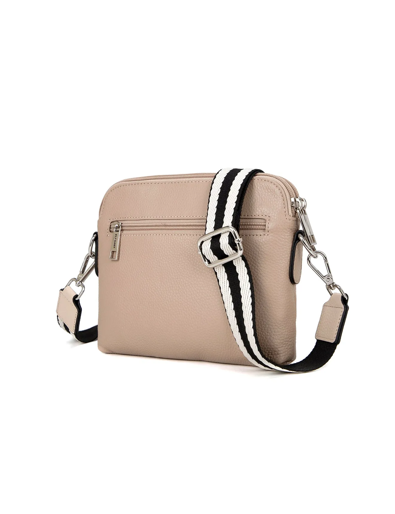 ASHLEY LEATHER BAG WEBBING STRAP- E1-0838-PUTTY