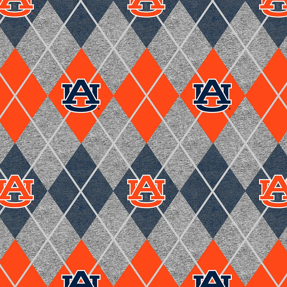 AUBURN UNIVERSITY-Heather Argyle Fleece-100% Polyester-AU1148