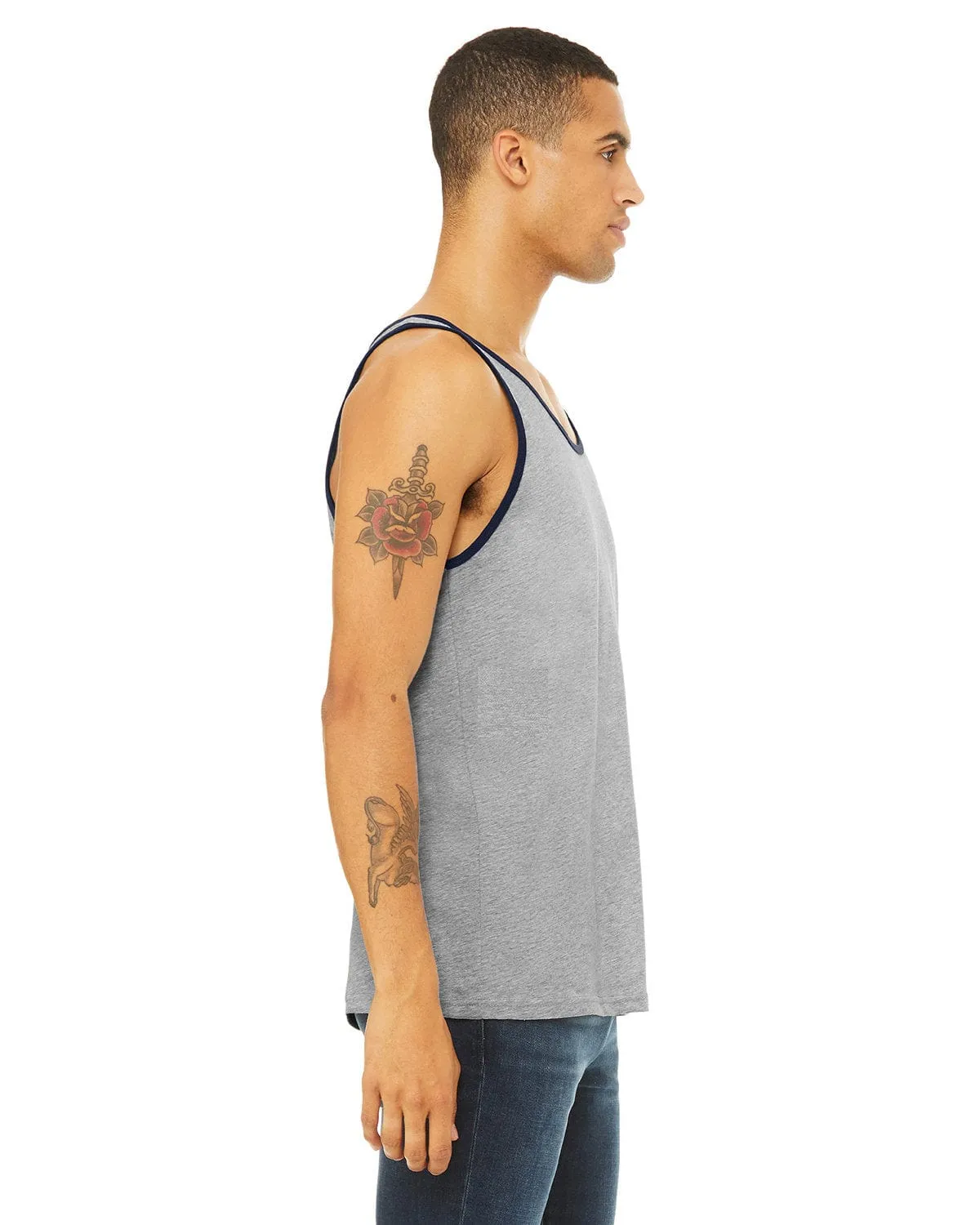 Bella Canvas Unisex Jersey Tank | Ath Hthr/ Navy