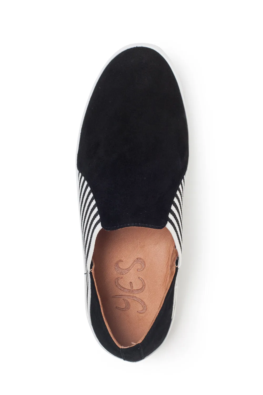 Belle In Black Kid Suede/White Plonge Leather