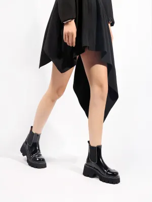 Black Patent Leather Chelsea Boot