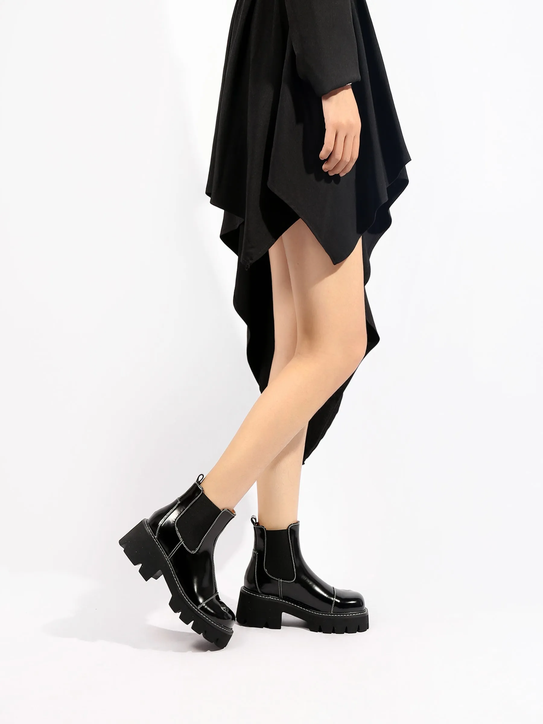 Black Patent Leather Chelsea Boot