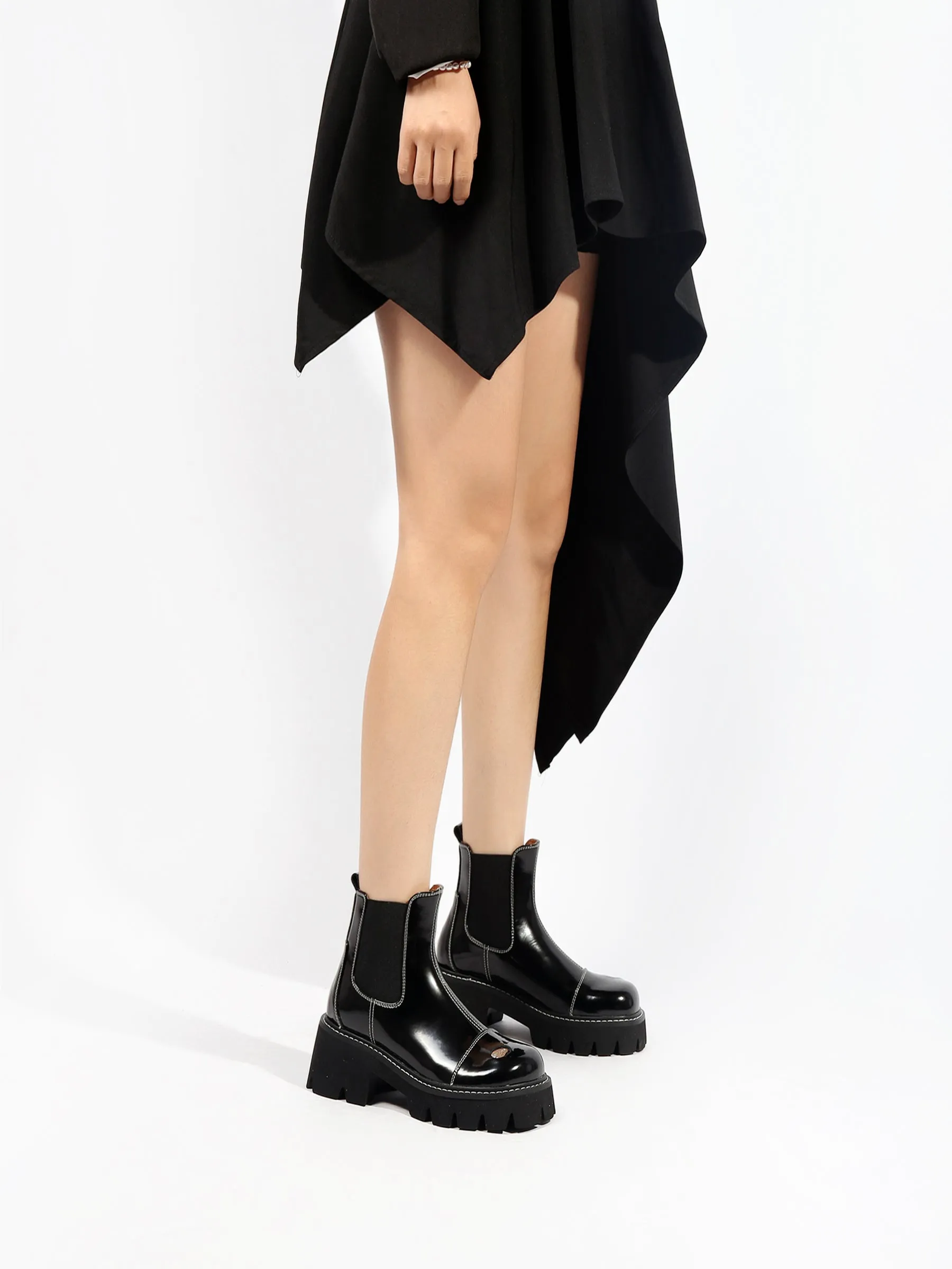 Black Patent Leather Chelsea Boot
