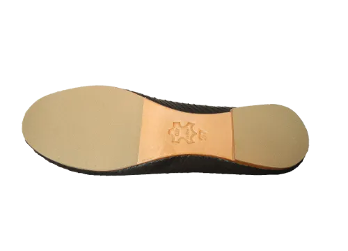Black Pythonskin and Leather Ballet Shoes