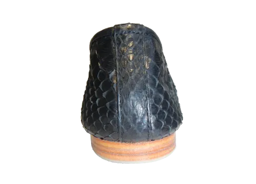 Black Pythonskin and Leather Ballet Shoes