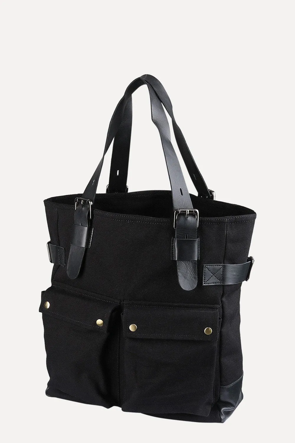 Black Twill Canvas Tote Bag
