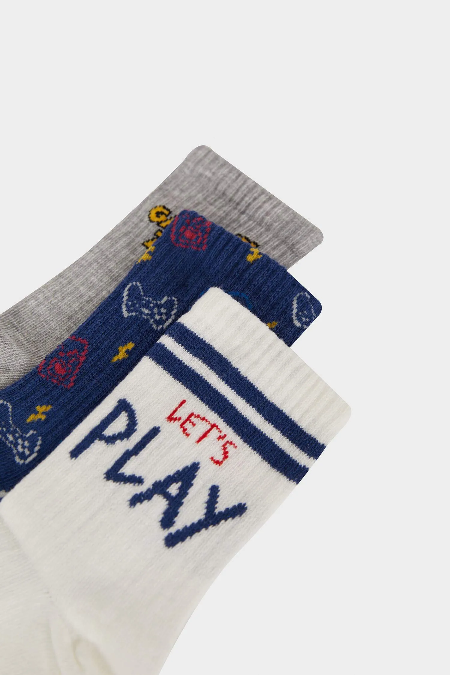 Boy 3 Pcs Cotton Long Socks