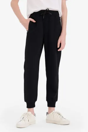 Boy Elastic Waist Leg Pique Basic Sweatpants