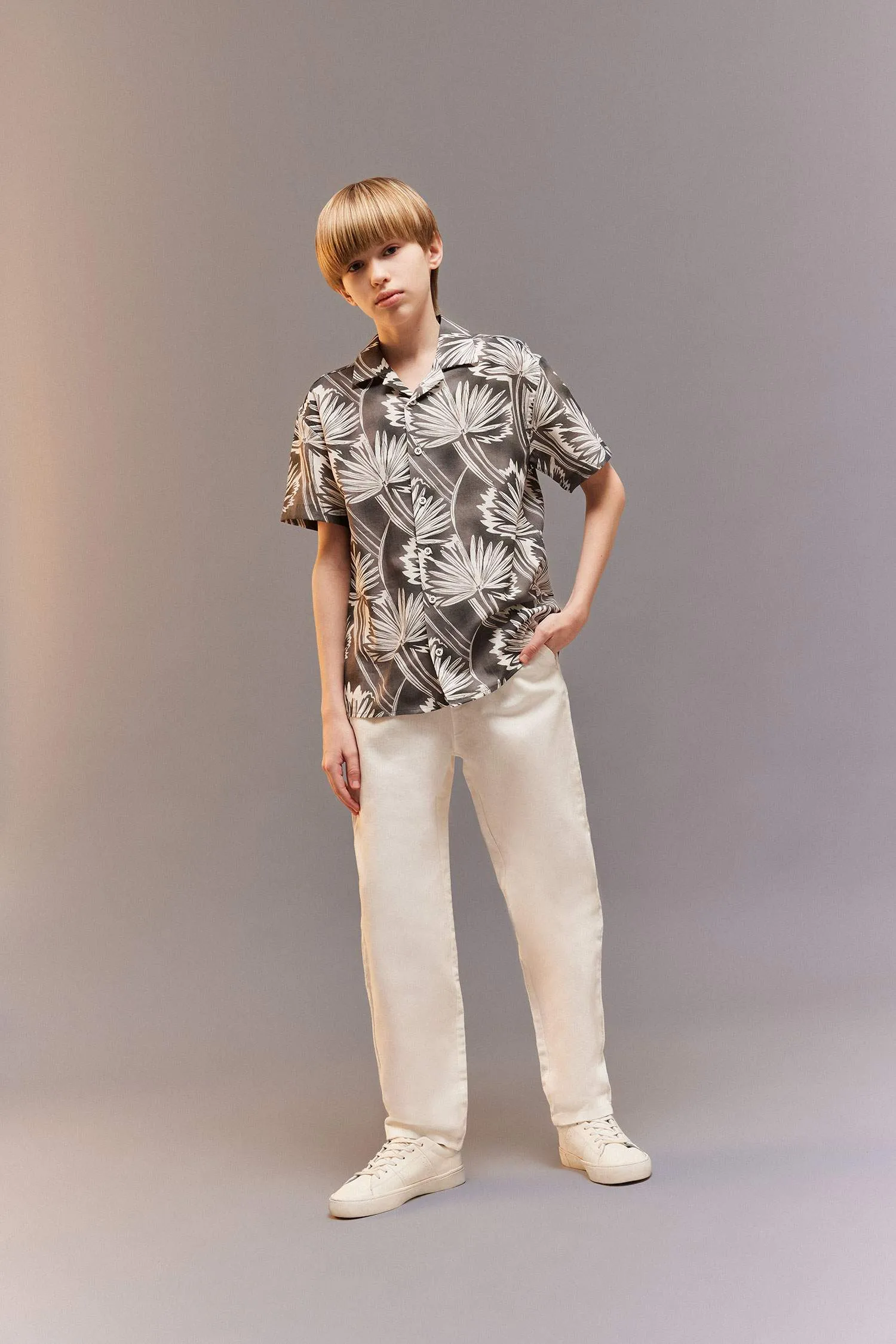 Boy Oversize Fit Polo Neck Short-Sleeve Shirt