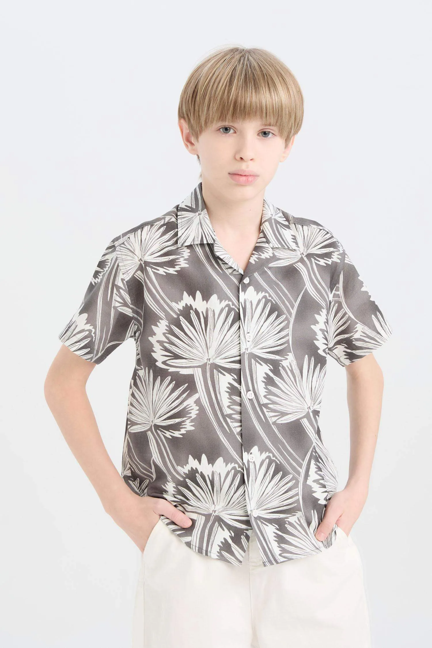 Boy Oversize Fit Polo Neck Short-Sleeve Shirt