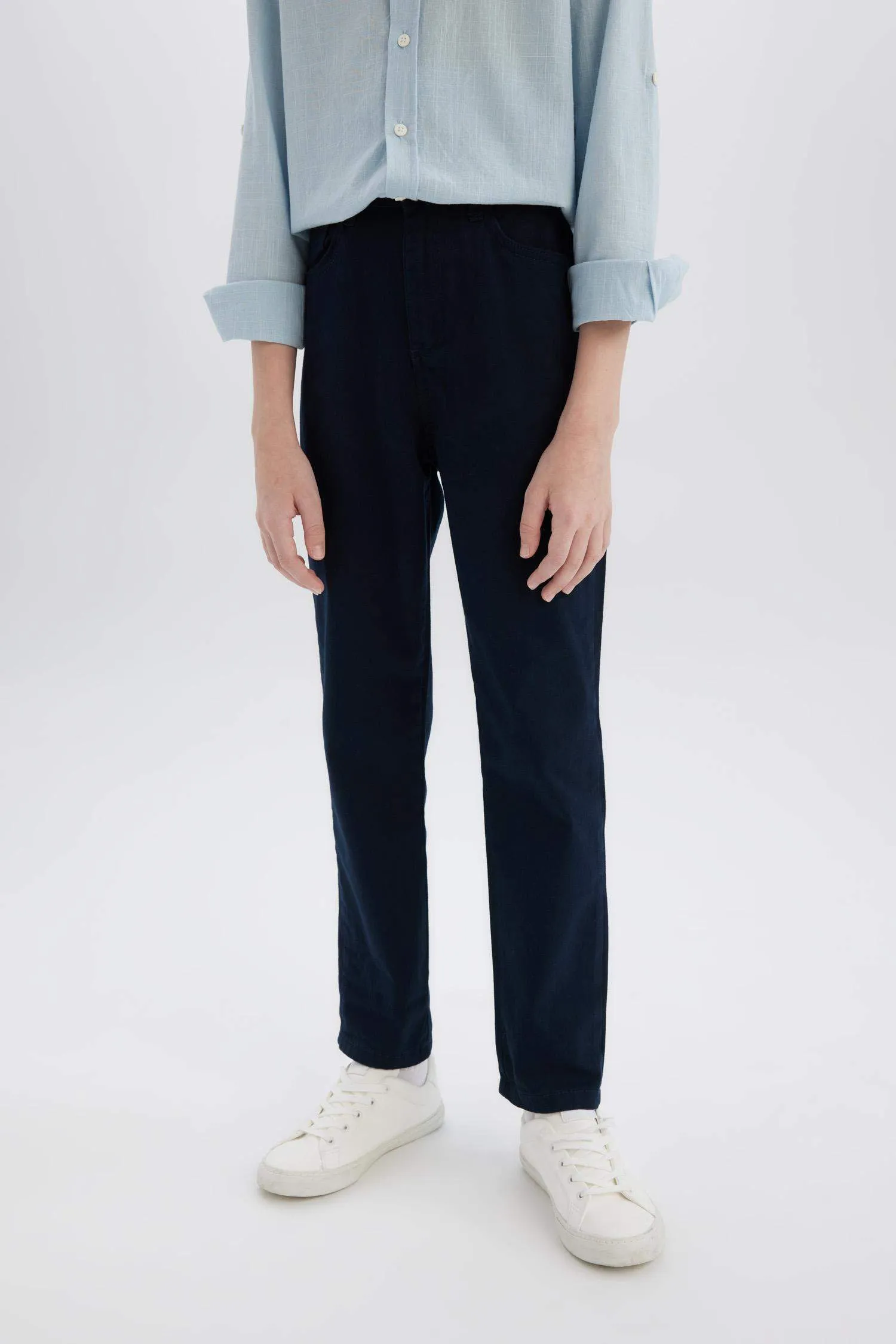 Boys 23 April Children's Day Flat Leg Gabardine Pants