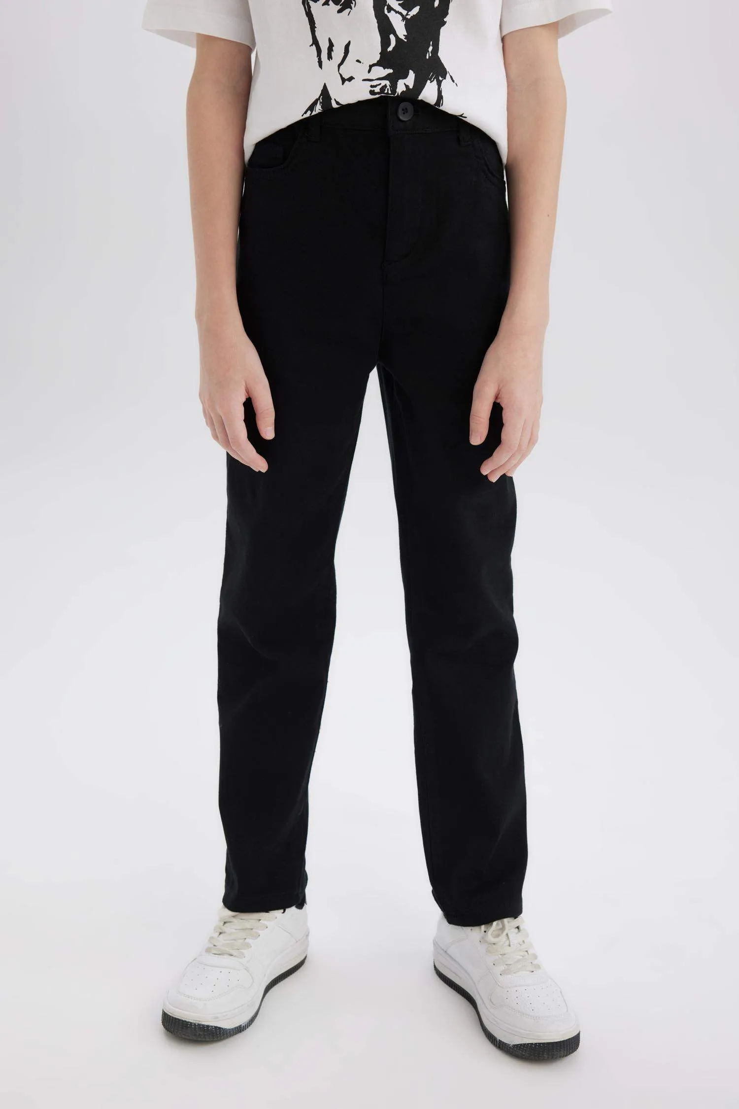 Boys 23 April Children's Day Flat Leg Gabardine Pants