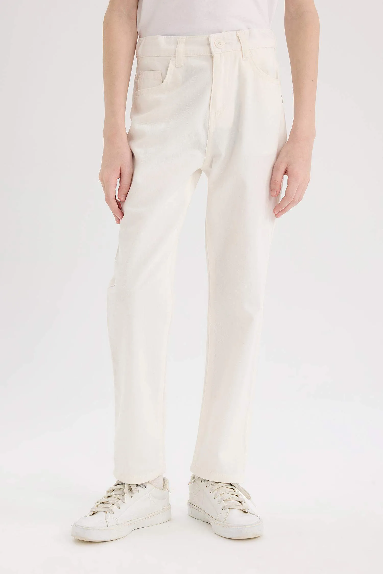 Boys 23 April Children's Day Flat Leg Gabardine Pants