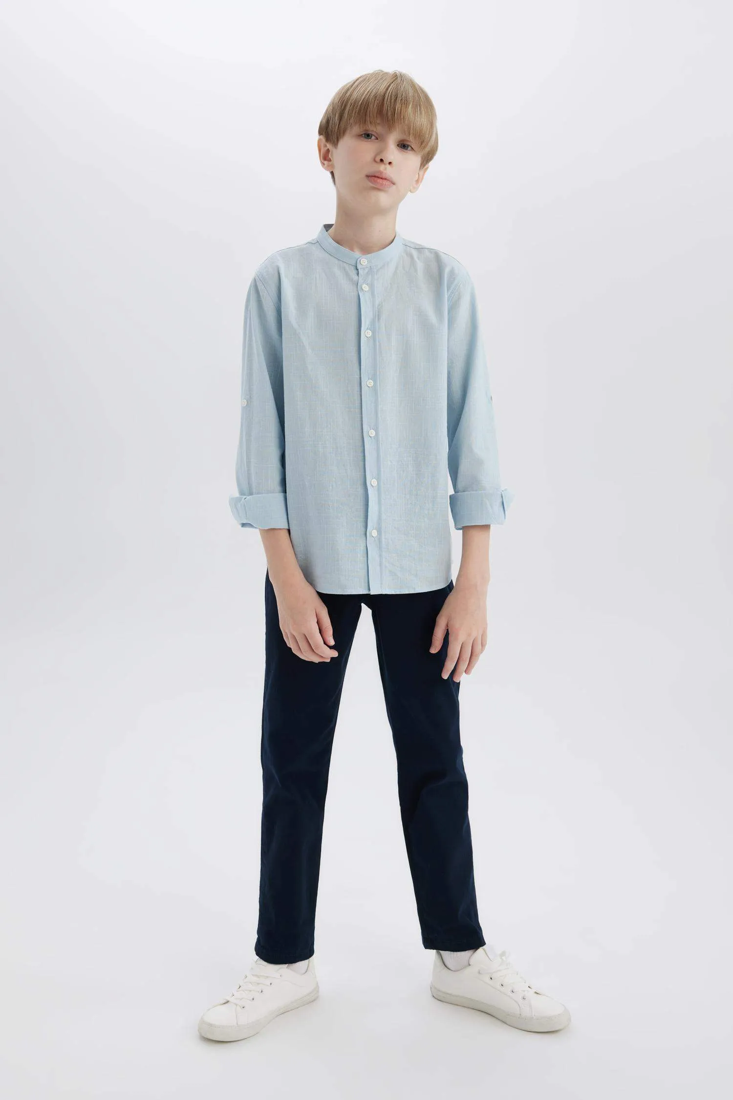 Boys 23 April Children's Day Flat Leg Gabardine Pants
