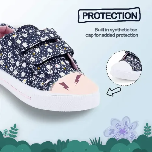 Boys and Girls Navy Flowers Sneakers - K KomForme