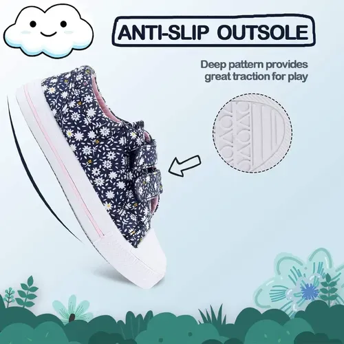 Boys and Girls Navy Flowers Sneakers - K KomForme
