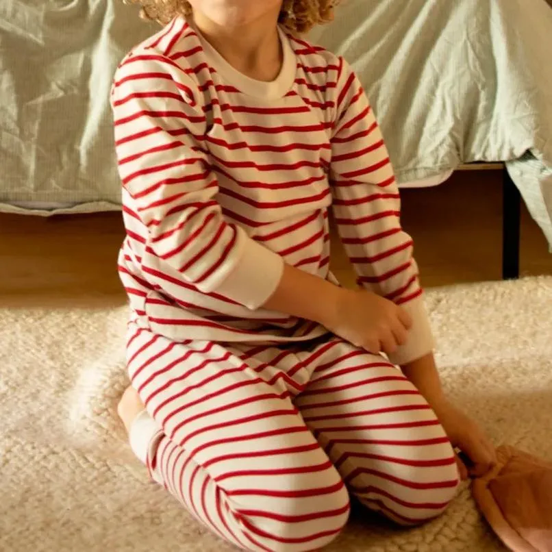 Breton Oat Red Stripe Pyjama Set