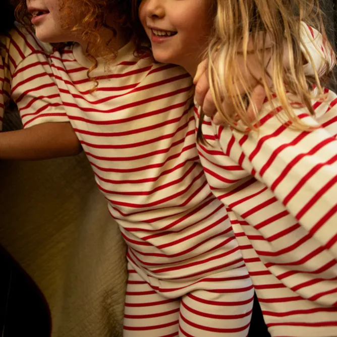 Breton Oat Red Stripe Pyjama Set
