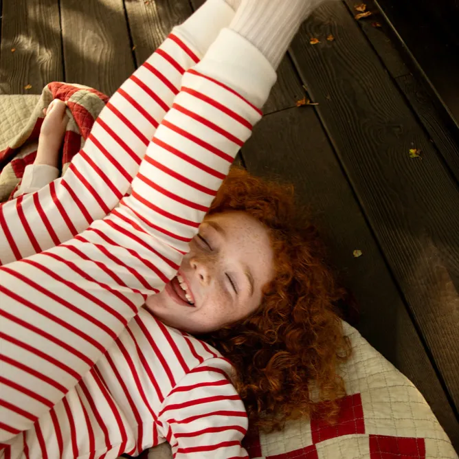 Breton Oat Red Stripe Pyjama Set