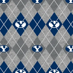 BRIGHAM YOUNG UNIVERSITY-Heather Argyle Fleece-100% Polyester-BYU1148