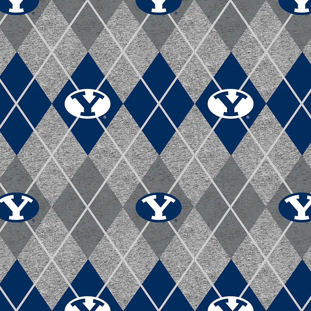 BRIGHAM YOUNG UNIVERSITY-Heather Argyle Fleece-100% Polyester-BYU1148
