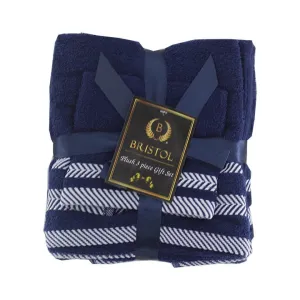 Bristol 100% Cotton Plush Towel Set 3-Piece Navy Blue