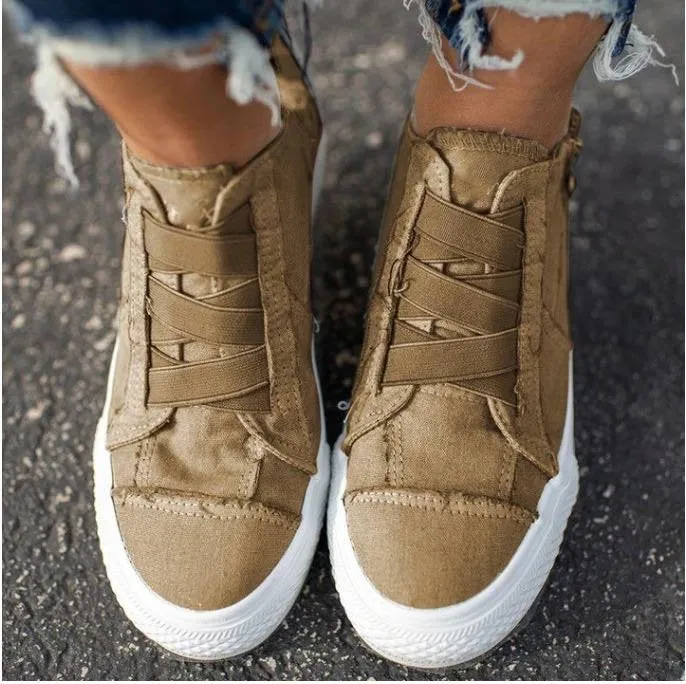Canvas Shoes Sneakers Large Size Raw Edges