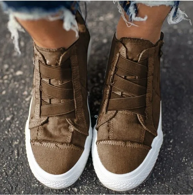 Canvas Shoes Sneakers Large Size Raw Edges