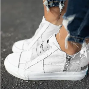 Canvas Shoes Sneakers Large Size Raw Edges