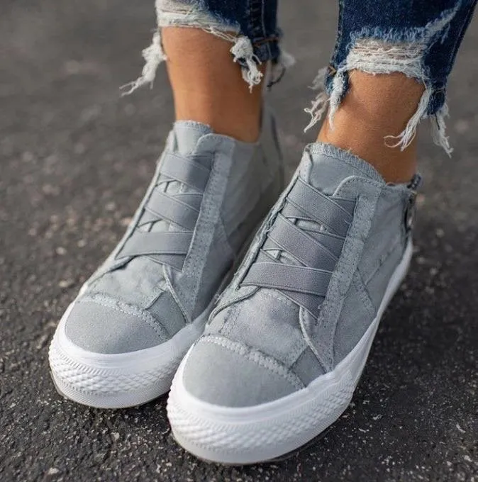 Canvas Shoes Sneakers Large Size Raw Edges