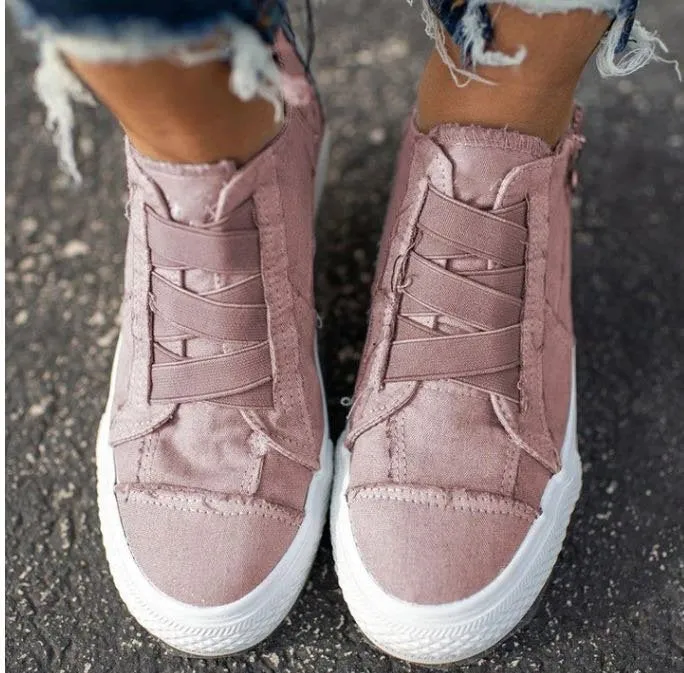 Canvas Shoes Sneakers Large Size Raw Edges