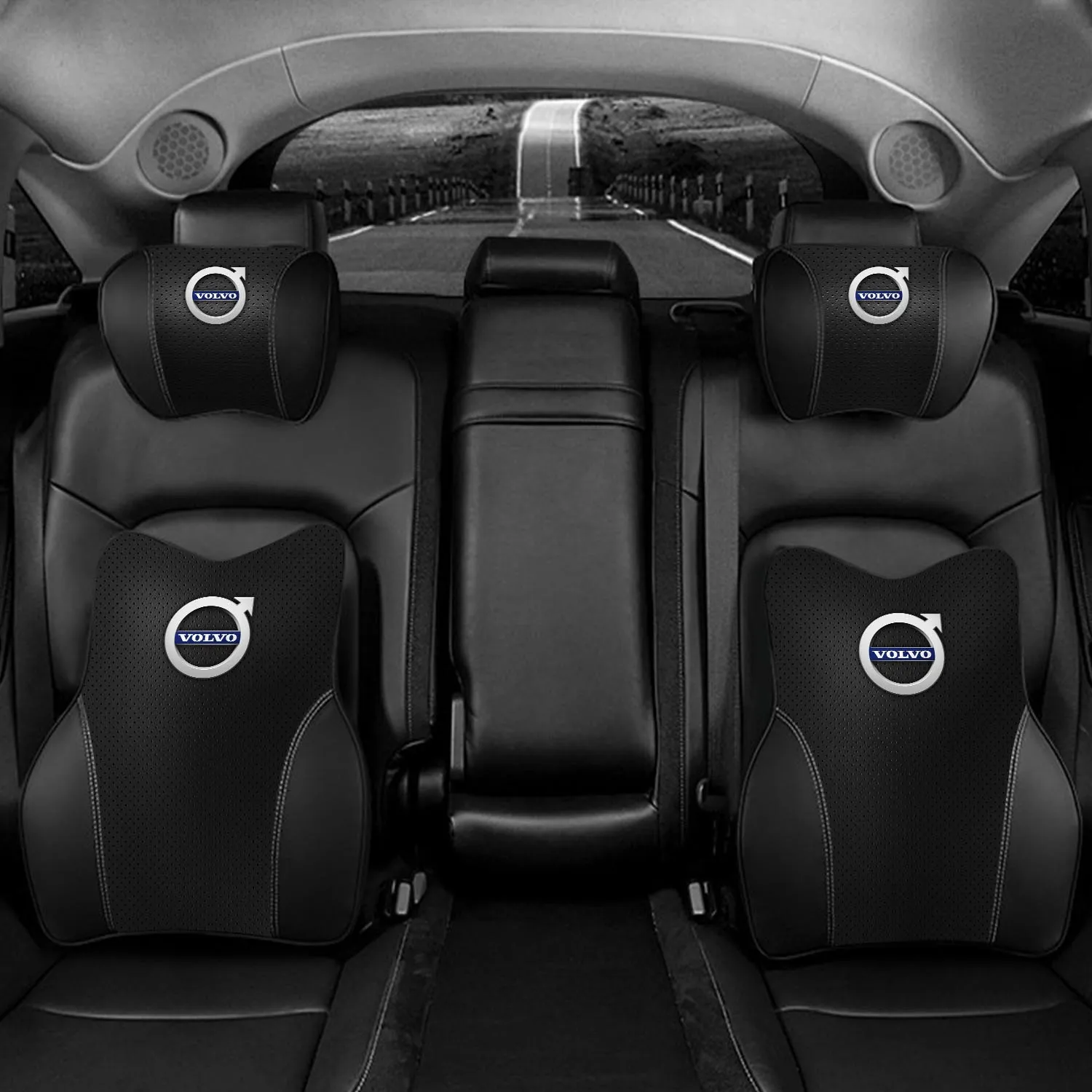 Car Headrest Neck Pillow and Lumbar Support Back Cushion Kit, Custom Fit For Your Cars, Memory Foam Erognomic, Car Accessories MY13992