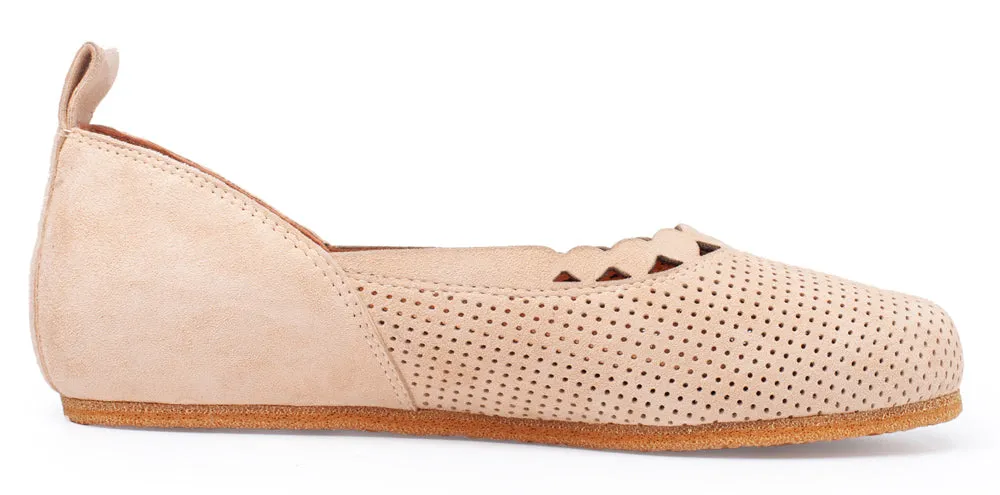 Carly In Cognac Perf Kid Suede