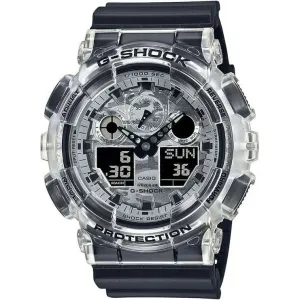 CASIO G-SHOCK CAMOUFLAGE SKELETON SERIES BLACK ANALOG DIGITAL MEN WATCH GA-100SKC-1AJF
