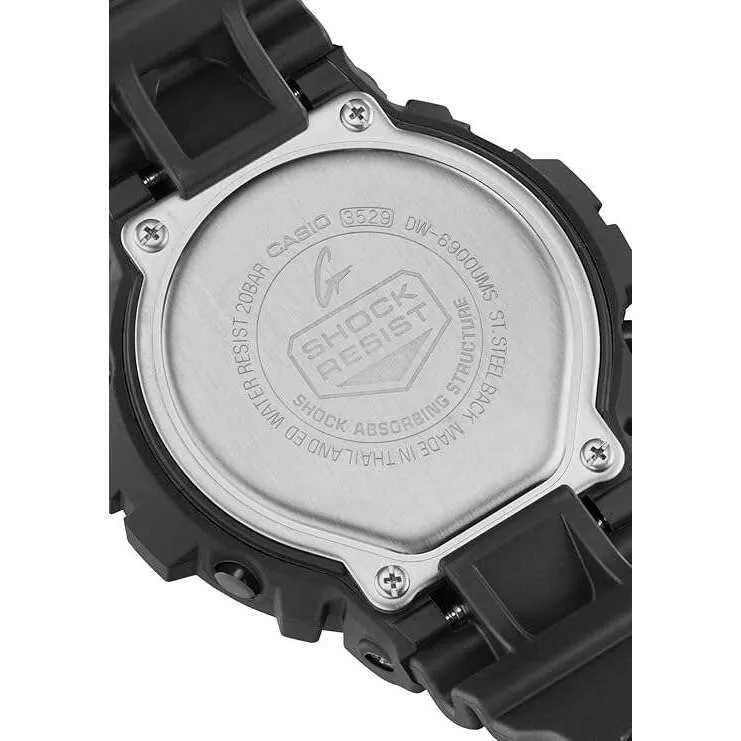 CASIO G-SHOCK DAY-DATE DIGITAL DIAL RESIN STRAP BLACK & RED MEN WATCH DW-6900UMS-1JF