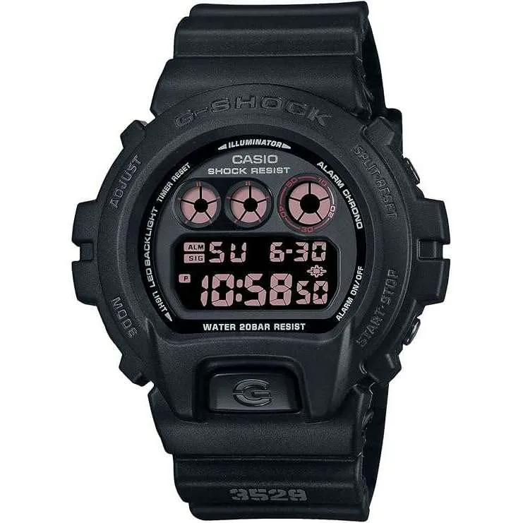 CASIO G-SHOCK DAY-DATE DIGITAL DIAL RESIN STRAP BLACK & RED MEN WATCH DW-6900UMS-1JF