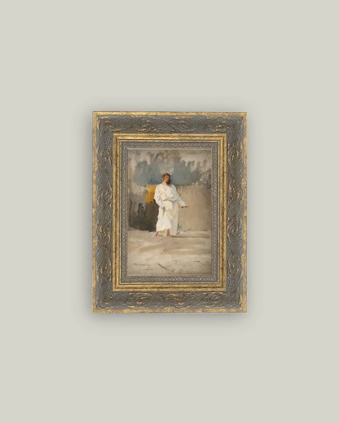 Christ Coming Out Of The Tomb Framed Antique Art