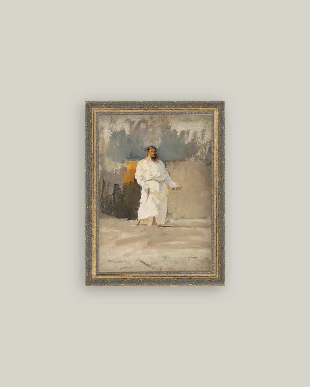 Christ Coming Out Of The Tomb Framed Antique Art