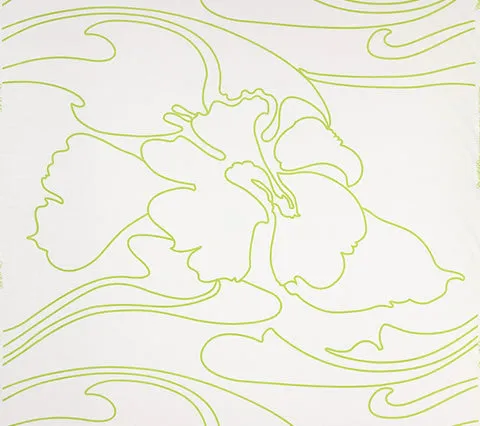 Cloth & Paper Fabric: Capri - Custom Green on White Belgian Linen / Cotton